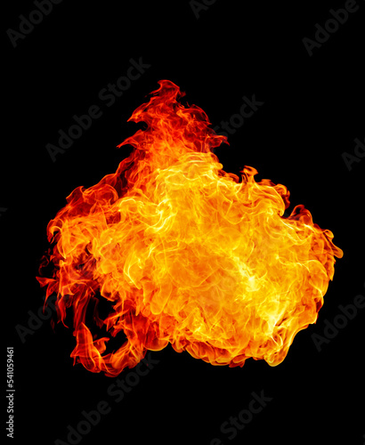 Fotografie, Obraz Burning flame on black background