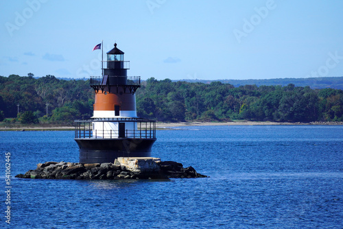 Plum Beach Lighthouse in Narragansett Bay Rhode Island photo