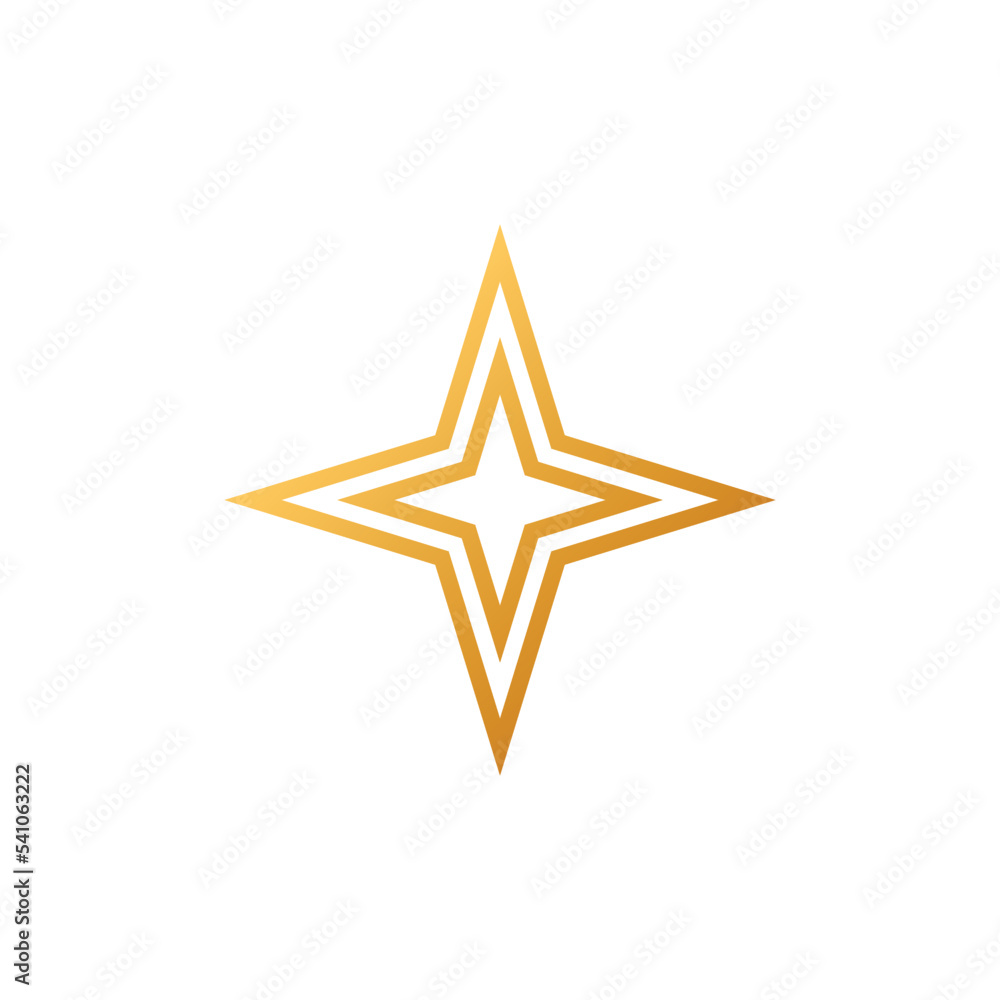 Fototapeta premium Decorative Star Icon Vector Logo Template