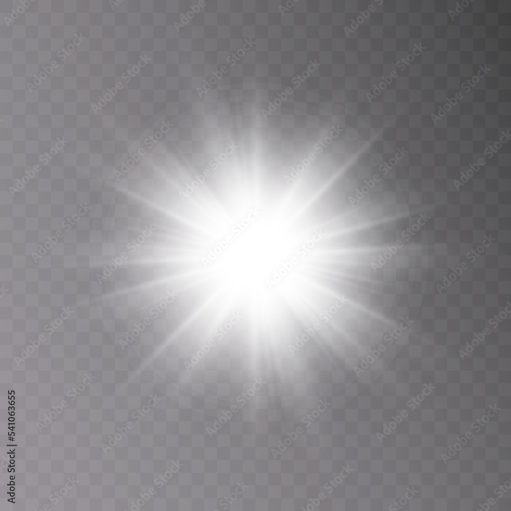 Light effect. Flash of light, star on a transparent background. Sun, summer. light sunlight.	
