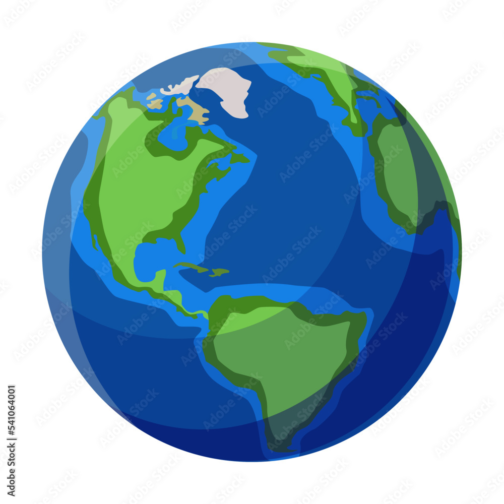 Planet Earth vector cartoon illustration. Trendy space element. Galaxy and astronomy concept Planet Earth vector cartoon illustration. Trendy space element. Galaxy and astronomy concept