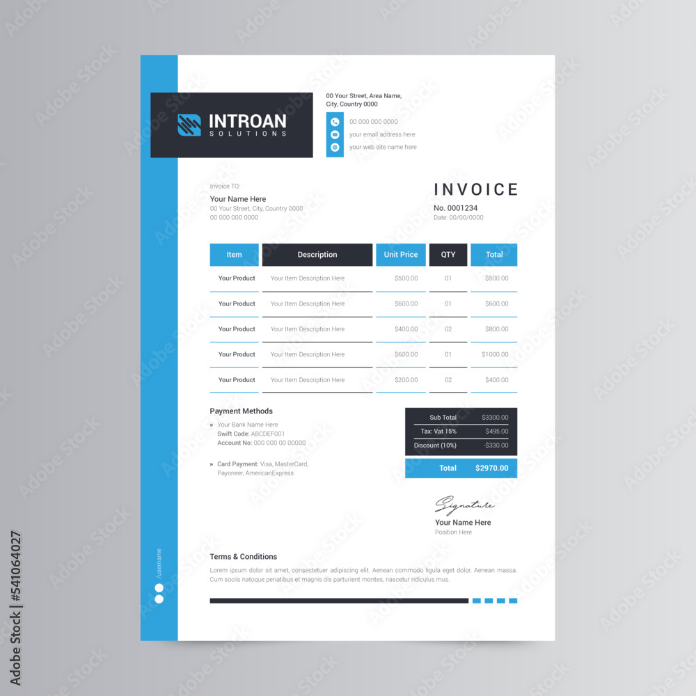 Clean and Modern Invoice Template Clean and Modern Invoice Template
