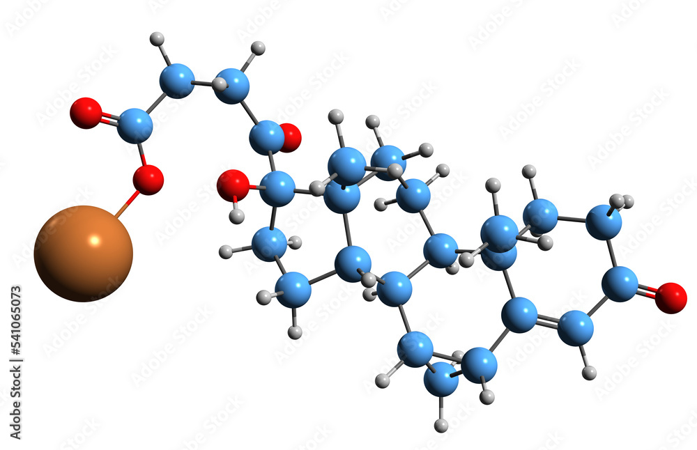 3D image of Prorenoate potassium skeletal formula molecular chemical