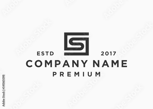 letter ss square logo design vector illustration template photo