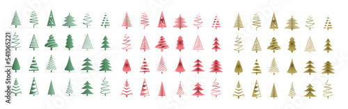 Foto Diferentes tipos de árboles de Navidad en distintas tonalidades