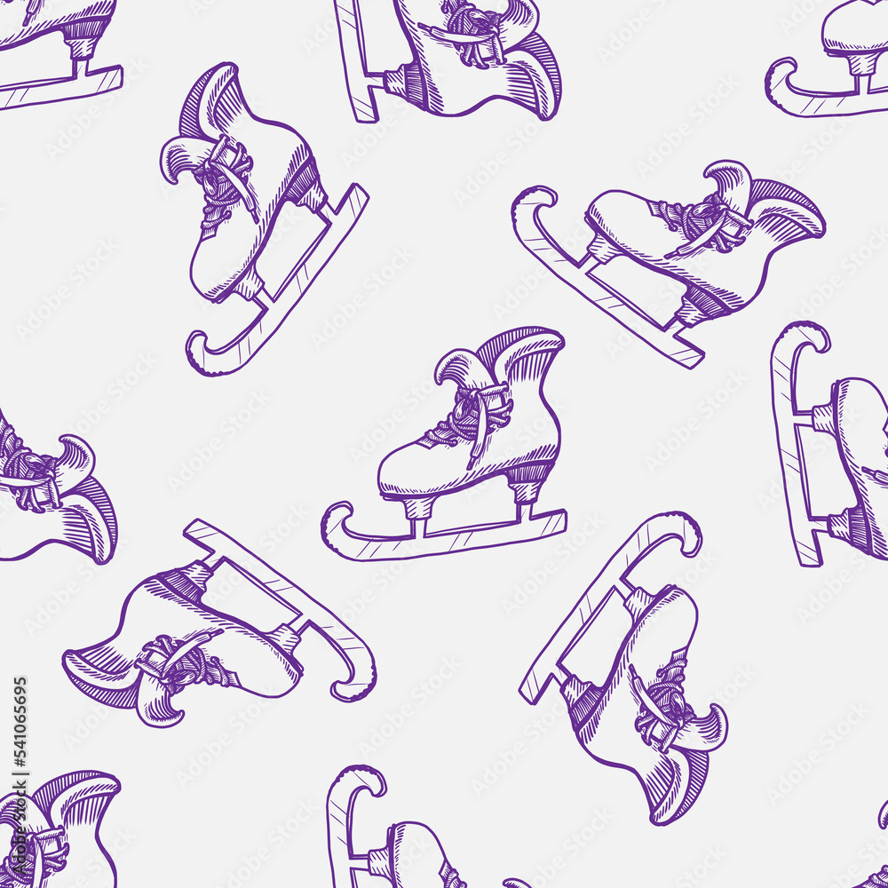 Skates vector seamless pattern for print or web design