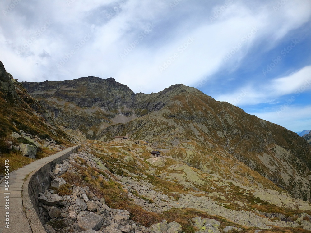 Campliccioli and Cingino mountain lake hiking trail located in Antrona valley, Piedmon, Italy