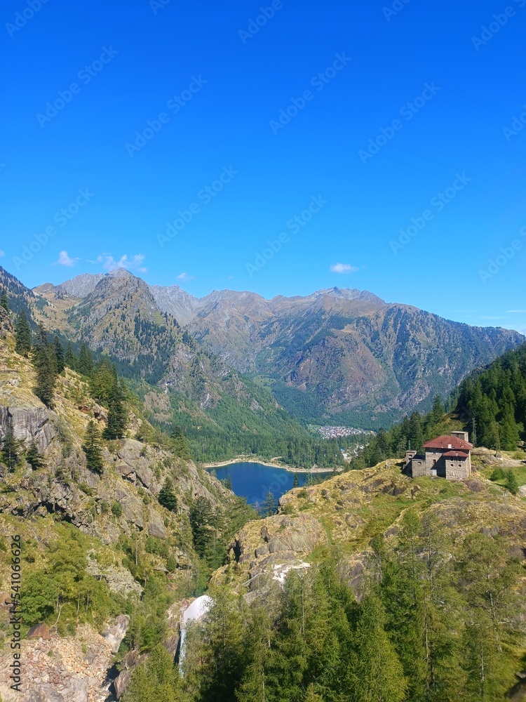 Campliccioli and Cingino mountain lake hiking trail located in Antrona valley, Piedmon, Italy