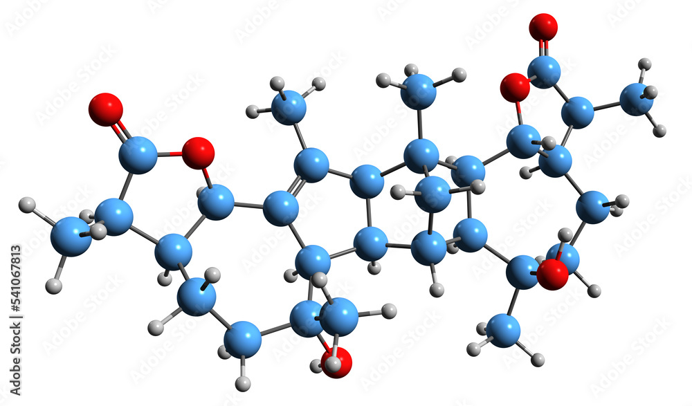 3D image of Absinthin skeletal formula - molecular chemical structure ...