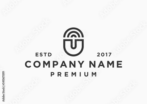 letter u signal logo design vector illustration template