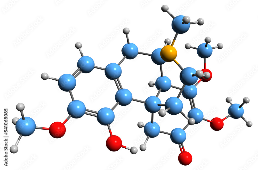 3D image of Aknadinine skeletal formula - molecular chemical structure of 4-demethylhasubanonine isolated on white background
3D image of Aknadinine skeletal formula - molecular chemical structure of 4-demethylhasubanonine isolated on white background