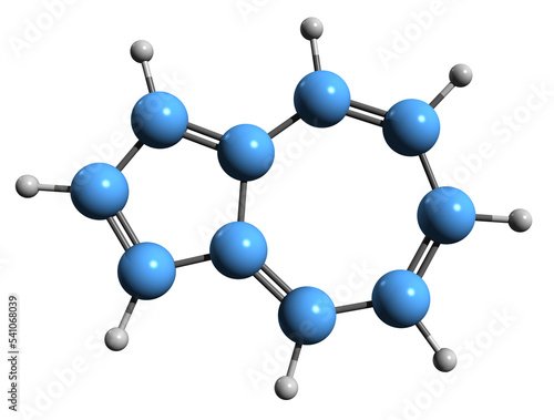 Fotografie 3D image of azulene skeletal formula - molecular chemical structure of  isomer o