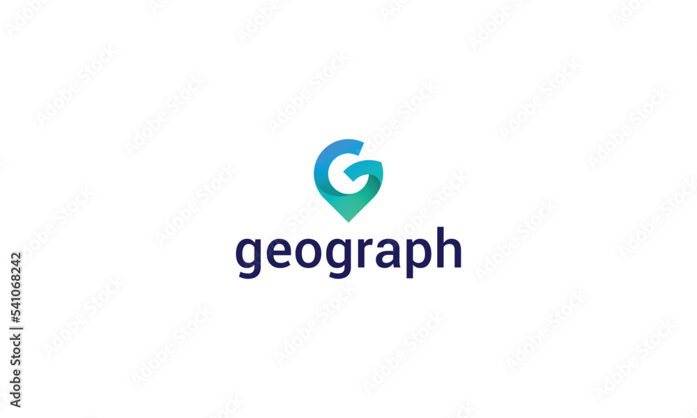 Letter  G 3d natural geographical natural modern location pin logo