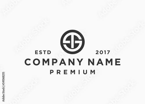 letter st circle logo design vector illustration template