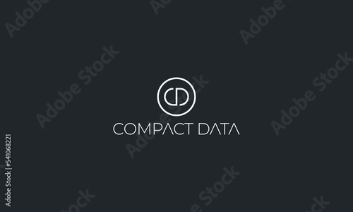 Letter CD creative line art technological modern logo 