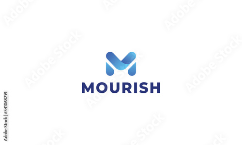 Letter M creative 3d technological minimal logo