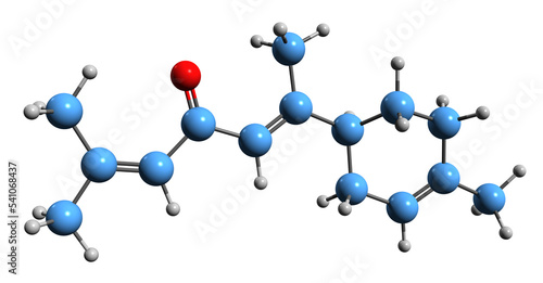 Obraz na płótnie 3D image of alpha Atlantone skeletal formula - molecular chemical structure of