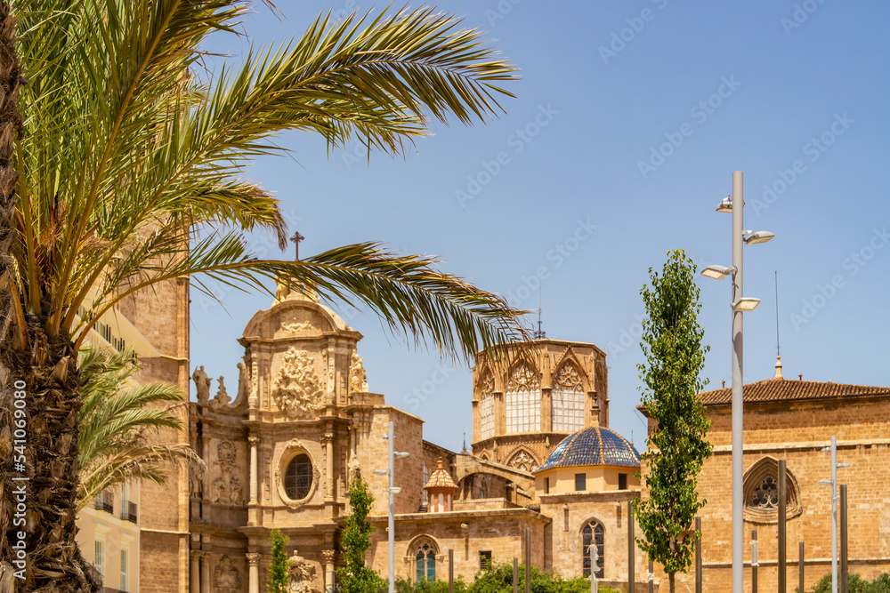 View from the Queen's Square on the Cathedral of Valencia, Spain