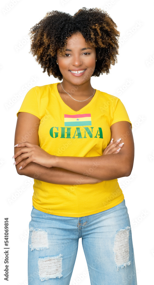Beautiful football fan from Ghana with yellow shirt Beautiful football fan from Ghana with yellow shirt