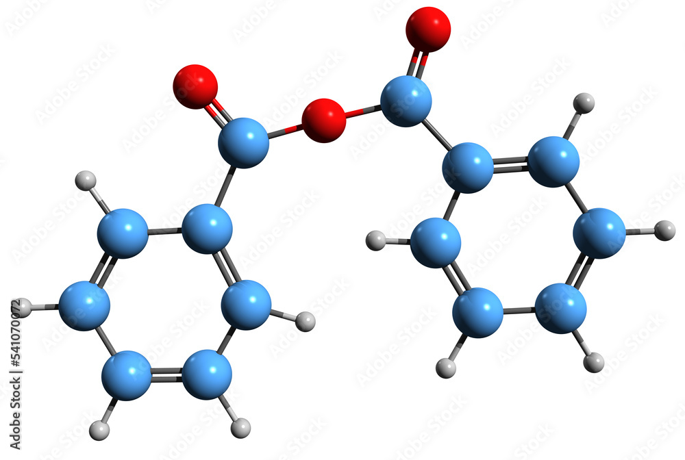 3D image of Benzoic anhydride skeletal formula - molecular chemical structure of Benzoic acid anhydride isolated on white background 3D image of Benzoic anhydride skeletal formula - molecular chemical structure of Benzoic acid anhydride isolated on white background