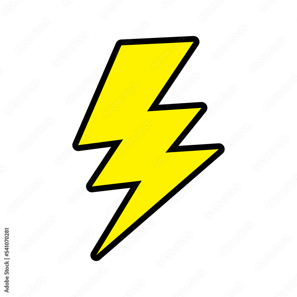 Yellow lightning bolt icon, vector illustration. Yellow lightning bolt icon, vector illustration.