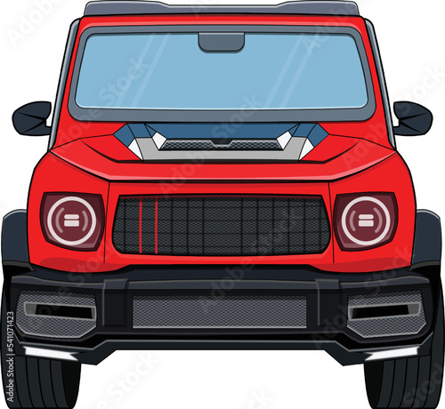 Jeep red color front vector