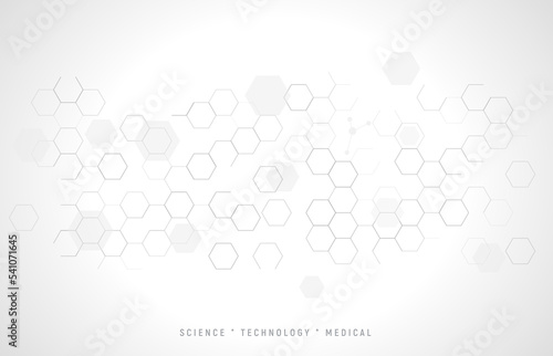 Molecular structure medical chemistry background science. Bio molecule vector dna medicine hex