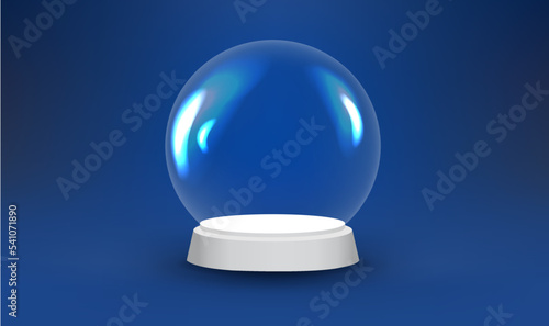 Snow Globe With Blue Background
