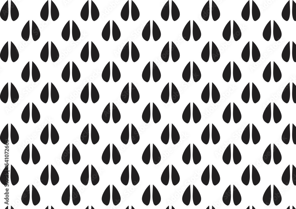 Sheep foot print. Vector drawing black and white seamless pattern Stock Vector Adobe Stock
