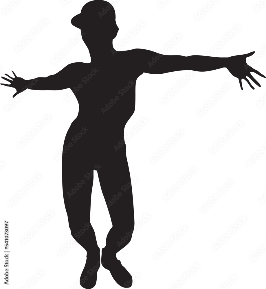 silhouette of a hip-hop dancer silhouette of a hip-hop dancer