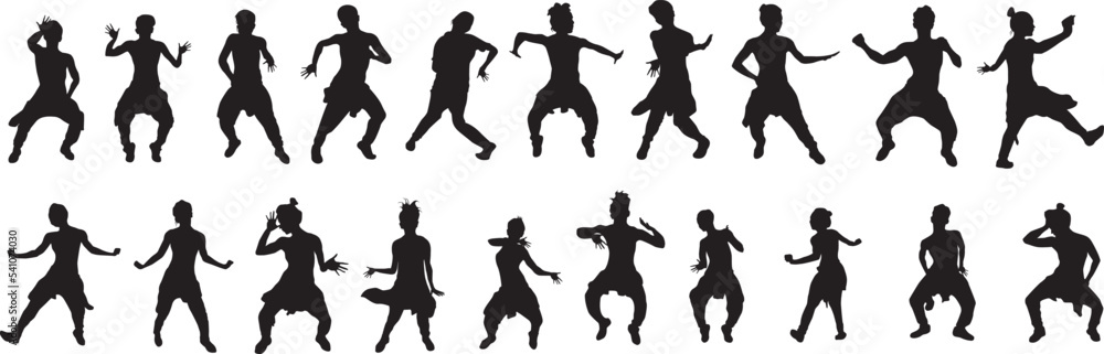 silhouette of a hip-hop dancer silhouette of a hip-hop dancer