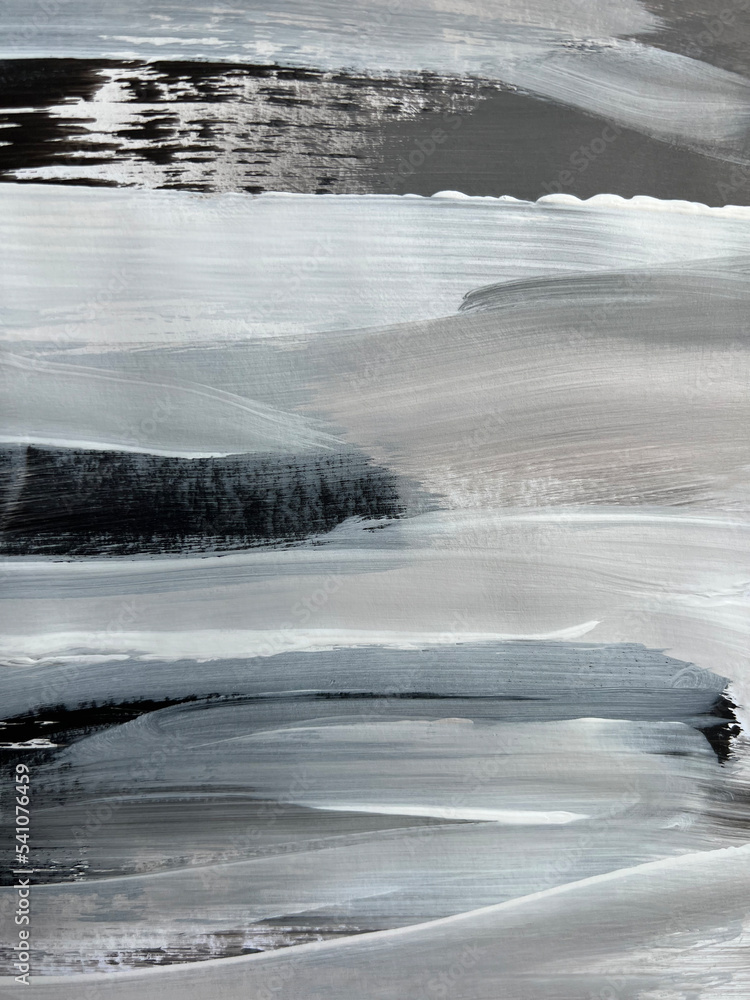 Modern grey abstract landscape. Hand drawn artwork.
