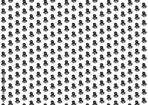 Octopus, pattern black and white background