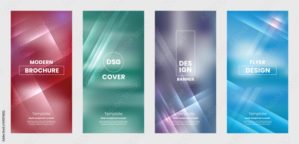 Brochure cover template design, modern abstract covers set. Colorful geometric background, cover design of business flyer, catalog, poster and magazine in vector illustration.