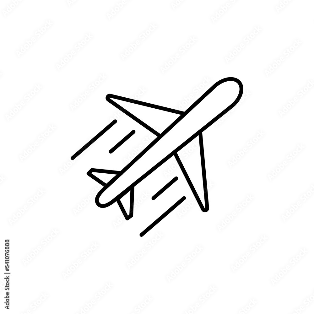 Airplane icon in thick outline style. Air transportation black and white monochrome vector illustration. eps 10 Airplane icon in thick outline style. Air transportation black and white monochrome vector illustration. eps 10