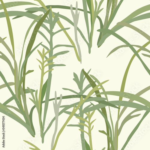 Abstract seamless pattern with leaves. Trendy hand drawn textures.