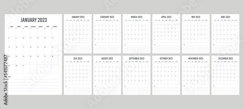 set calendar portrait design, 365 days