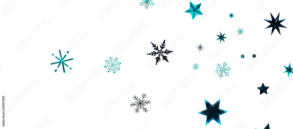 Snowflakes and bokeh lights on the blue Merry Christmas background. 3D render Snowflakes and bokeh lights on the blue Merry Christmas background. 3D render