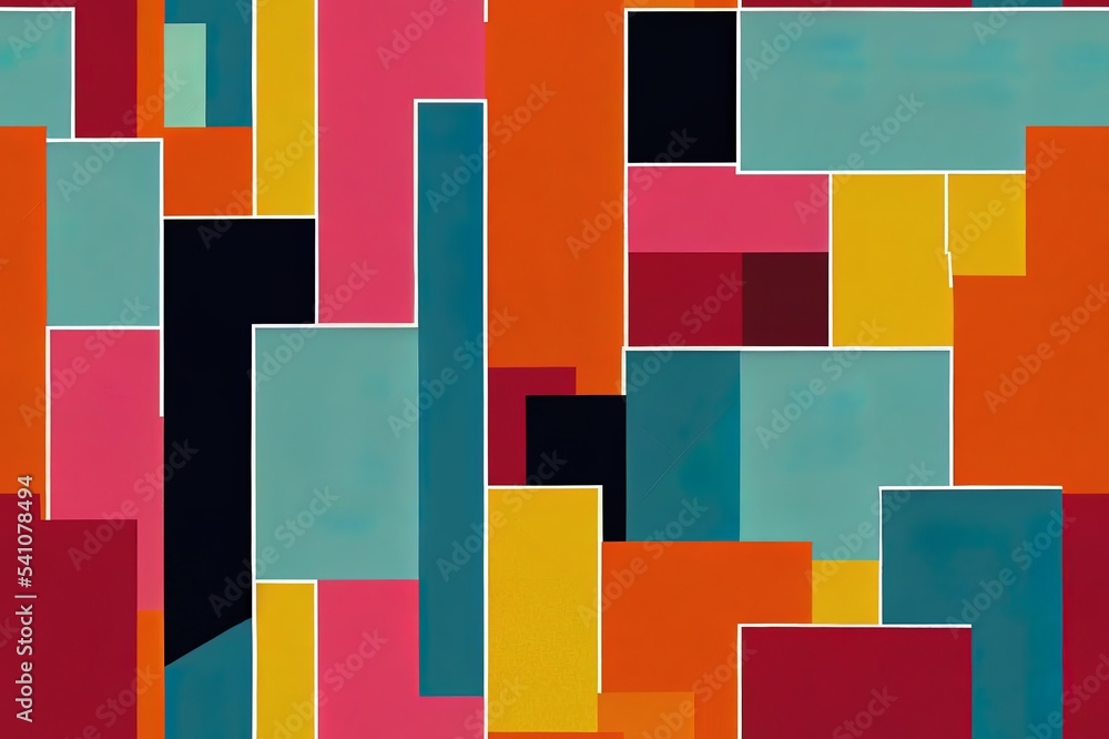 Abstract architecture. Minimalist geometric building shapes seamless pattern, moroccan oriental streets, bohemian aesthetic. 2d illustration concept. Decor textile, wrapping paper, print or fabric Abstract architecture. Minimalist geometric building shapes seamless pattern, moroccan oriental streets, bohemian aesthetic. 2d illustration concept. Decor textile, wrapping paper, print or fabric