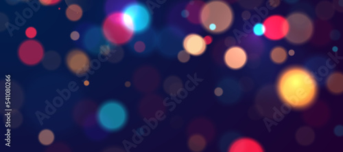 Colorful bokeh lights background. Blurred circle shapes. Vector illustration 