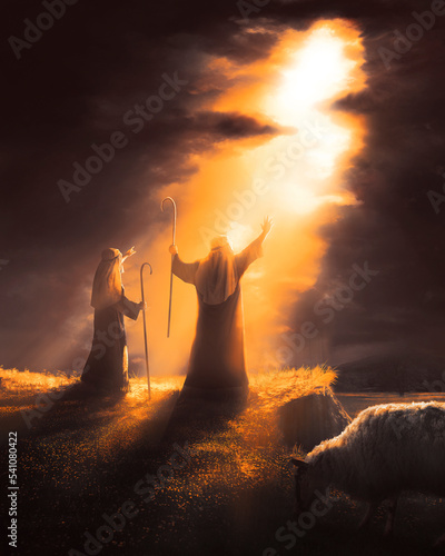 Obraz na plátně Shepherds see the angels singing