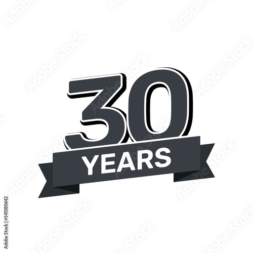 30th anniversary retro stamp icon badge invitation. Anniversary 30 seal background happy label logo.