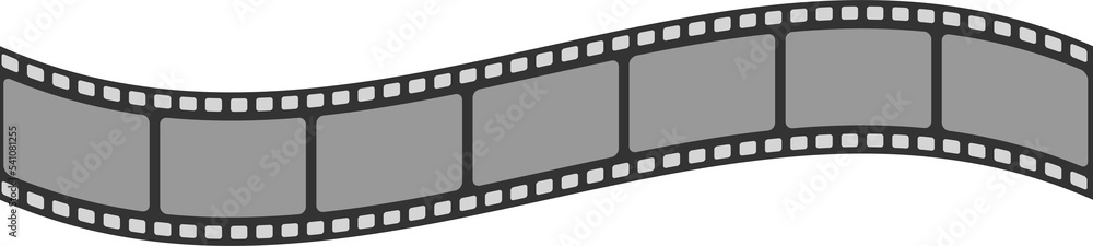 Film strip frame or border. Photo, cinema or movie negative. Old retro film strip frame isolated on white background. Illustration