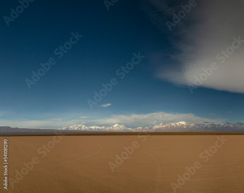 View of the arid desert in Barreal Blanco, in San Juan, Argentina Fototapeta