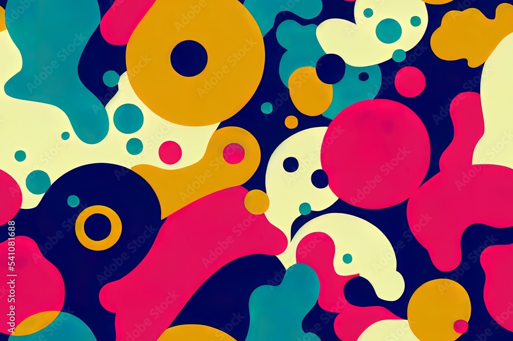 Naklejka premium Seamless colorful yelling zombie pattern. 2d illustration clip art illustration with simple gradients. Some elements on separate layers.