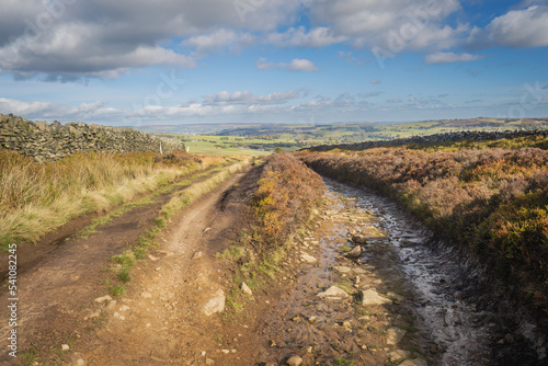 Hill walking from Haworth in West Yorkshire to Hebden Bridge via Bodkin Lane and Haworth Moor descending via hardcastle Crags.