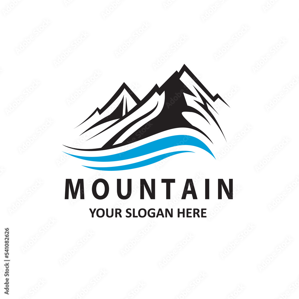 mountain range emblem isolated on white background