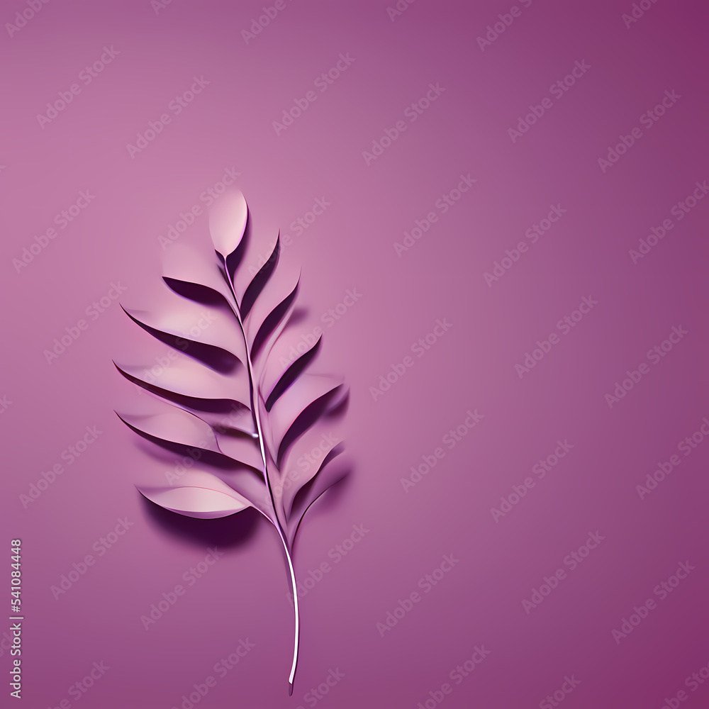 Abstract illustration of purple background with a flower leaf melting in the background