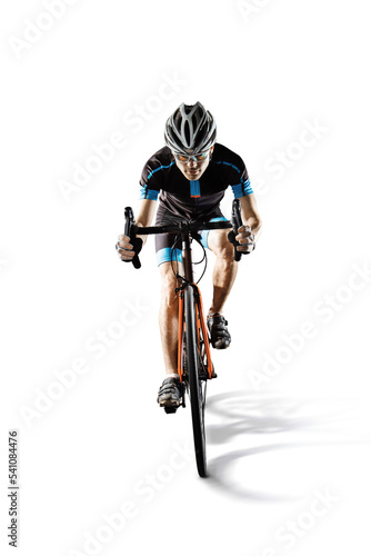 Athlete cyclists in silhouettes on transparent background. Road cyclist.	