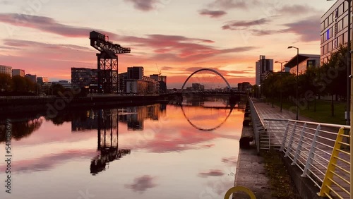Clydeport Crane at Finnieston next to the Clyde Arc bridge in Glasgow
